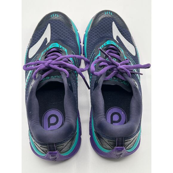 BROOKS WOMENS PURE GRIT 5 TRAIL RUNNING SNEAKER SHOE NAVY PURPLE TEAL SIZE 9 - Picture 8 of 11